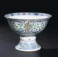 A Doucai decorated stembowl